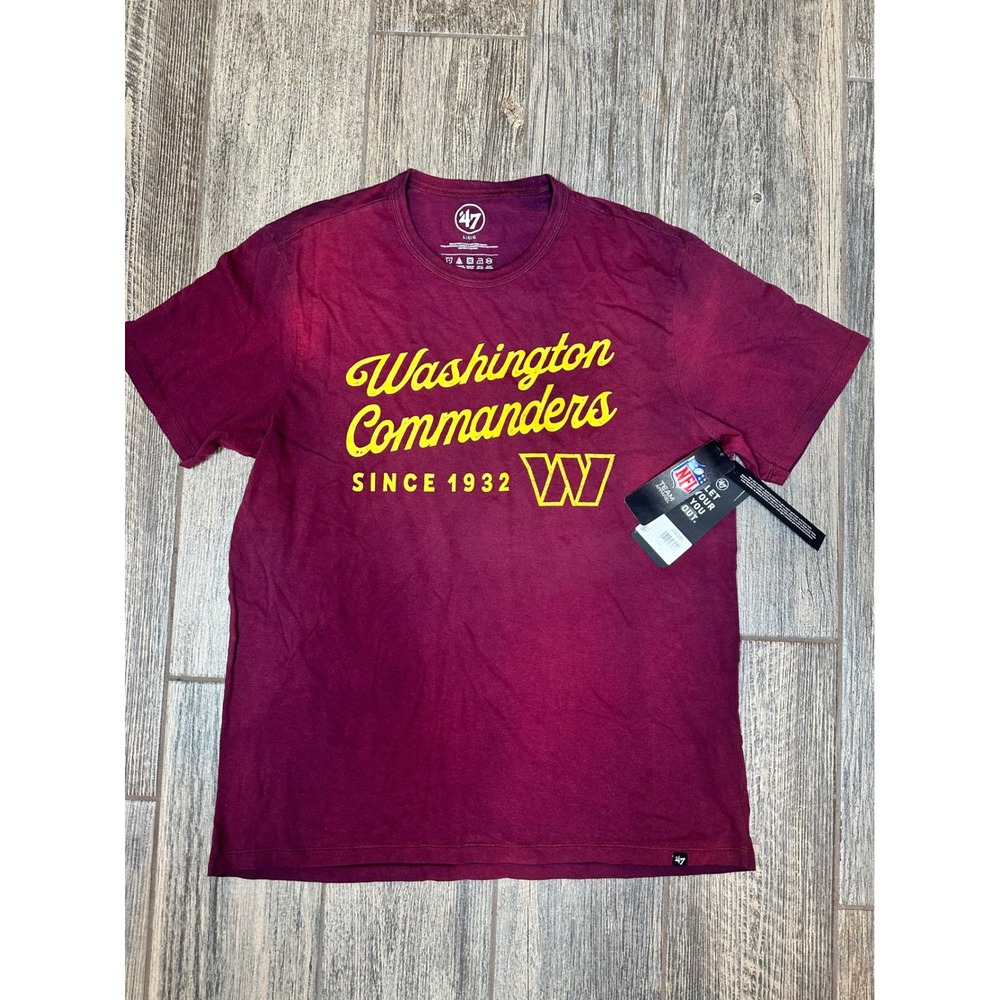 Washington Commanders 47 Brand T‎ Shirt NFL Football Burgundy Mens Large